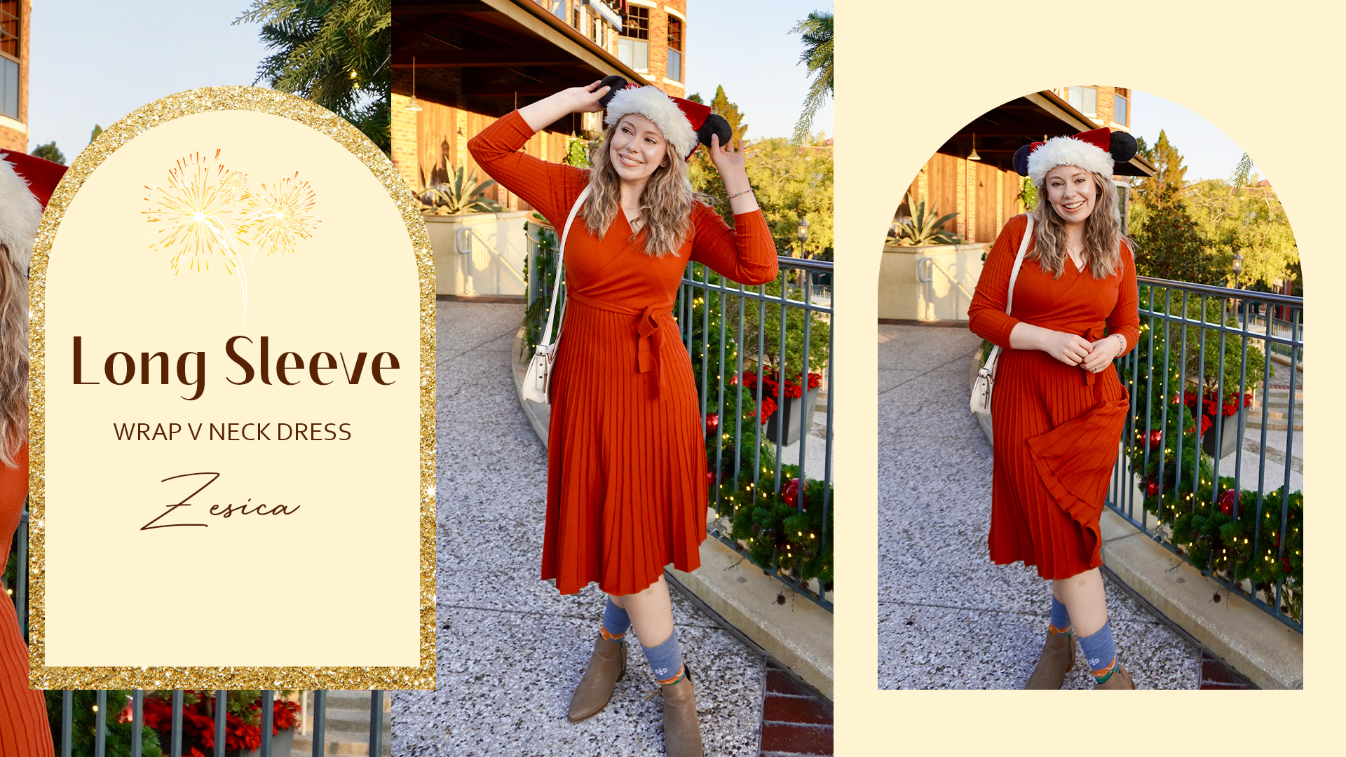 ZESICA Women's Fall Long Sleeve Wrap V Neck Ribbed Knit Pleated A